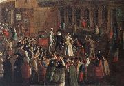 Gabriel Bella A Troupe of Actors on the piazzetta oil painting artist